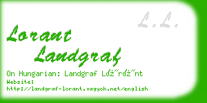 lorant landgraf business card